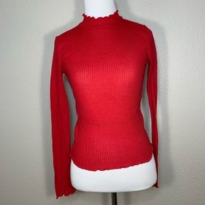 Red Long Sleeve Blouse